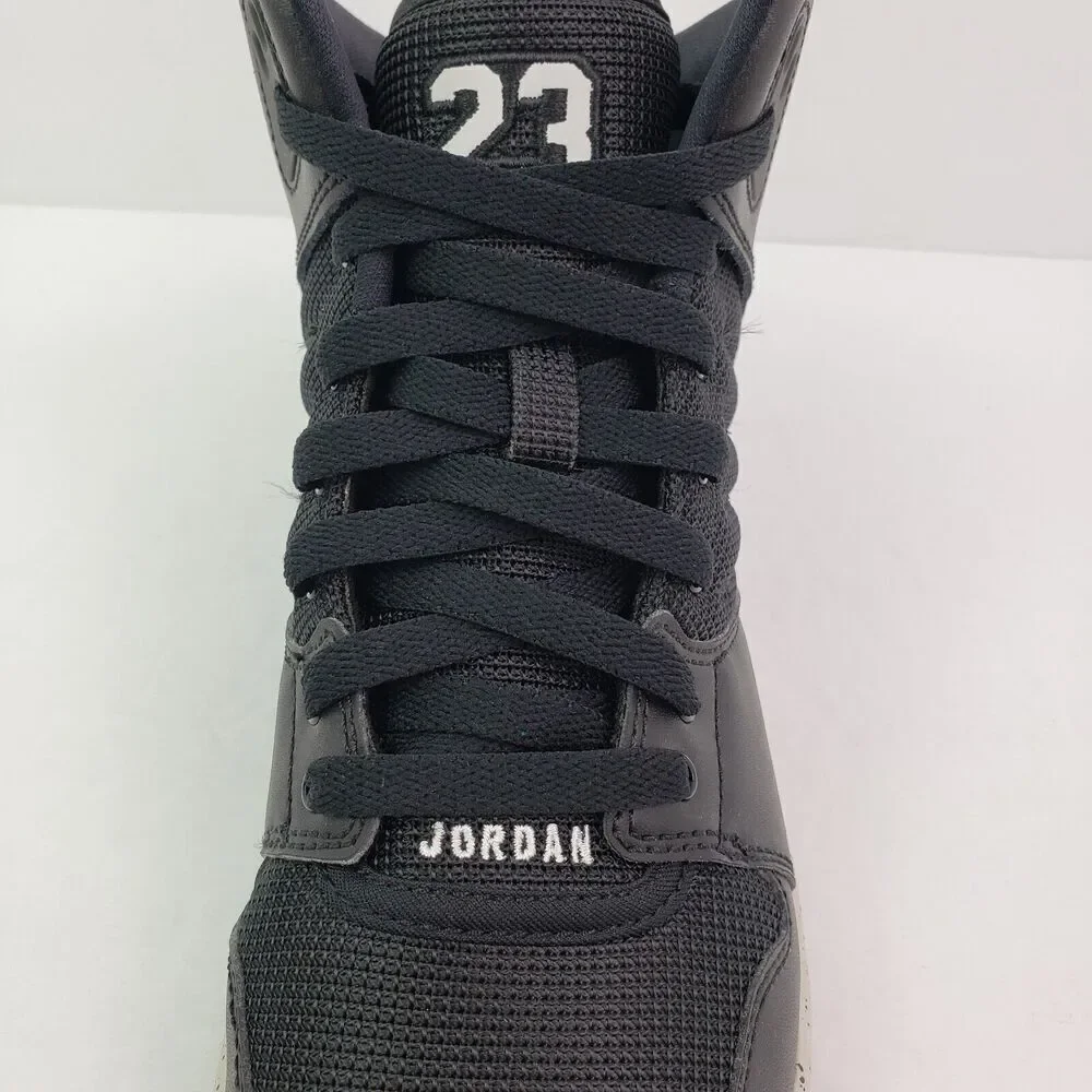 Nike Jordan 1 Flight 4 Prem BG Boys Sz 7Y Womens Sz 8.5 Black Pure Platinum Shoe